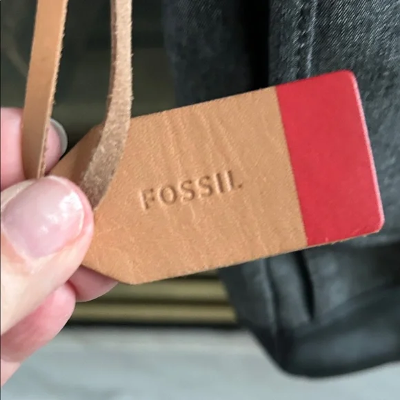 EUC Fossil Gray and Tan Messenger Bag holds laptop. - Picture 3 of 16